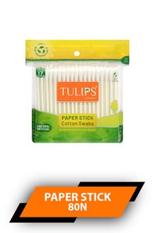 Tulips Paper Stick Cotton Swabs 80n